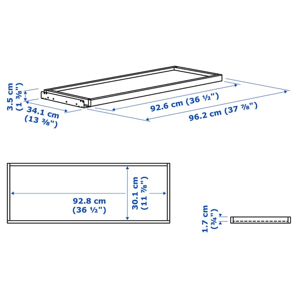 Illustration with measurements for the product: KOMPLEMENT.