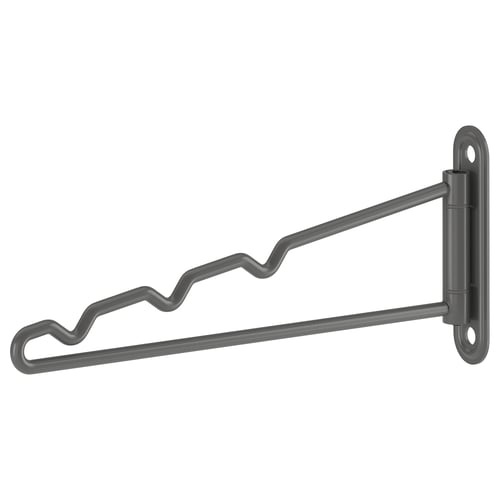 Grey KOMPLEMENT valet hanger, modern design for hanging clothes, mounts inside/outside.