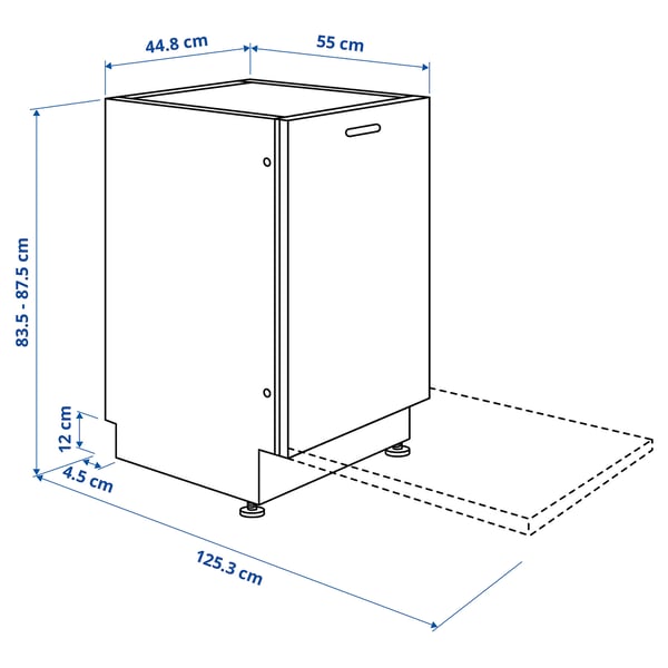 Illustration with measurements for the product: LAGAN.
