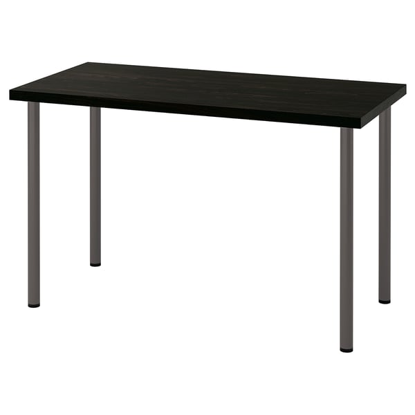 LAGKAPTEN: modern black desk with sleek metal legs, perfect for small spaces.