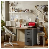 LAGKAPTEN / ALEX Desk, grey/wood effect, 120x60 cm
