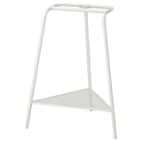 LAGKAPTEN, minimalist white metal table frame, trestle base, sleek, modern design, efficient structure.