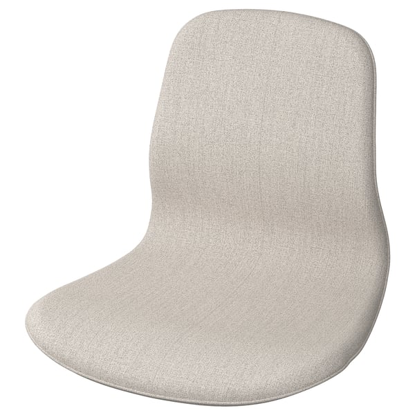 LÅNGFJÄLL chair, light grey, fabric, curved back & seat, simple design.