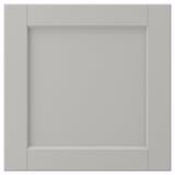 LERHYTTAN grey kitchen cabinet. Solid wood frame, bevelled edges, inset veneer. Classic, square design.