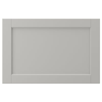 LERHYTTAN light grey kitchen cabinet, solid wood, rectangular, classic design with beveled edges.