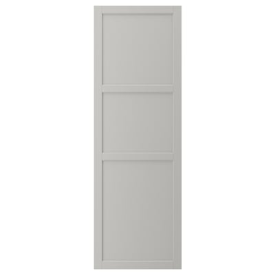 LERHYTTAN kitchen cabinet door in light grey, traditional design with solid wood frame and beveled edges.