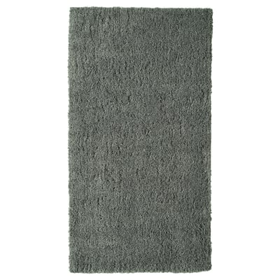 Gray LINDKNUD rug, soft, rectangular, recycled polyester.