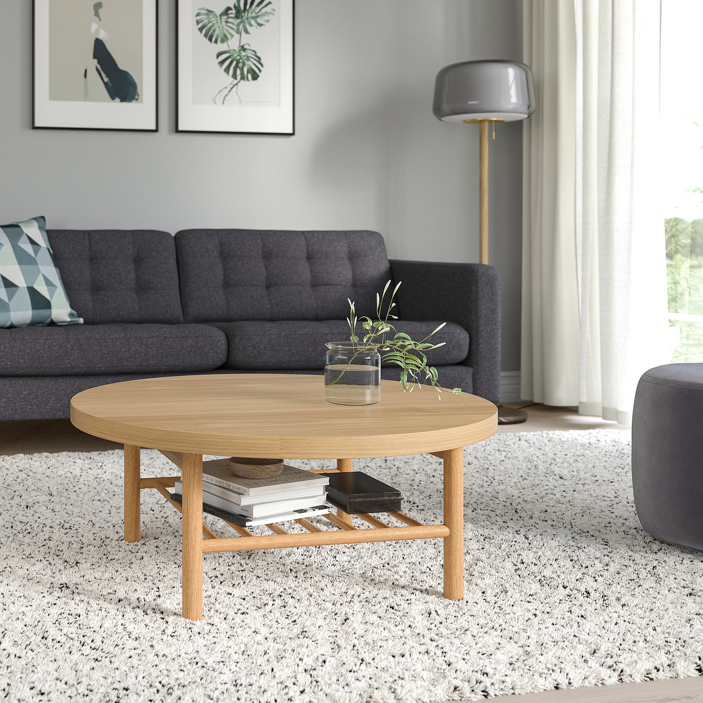 IKEA LISTERBY 円形センターテーブル 90cm LISTERBY coffee table, oak veneer, 90 cm - IKEA Finland