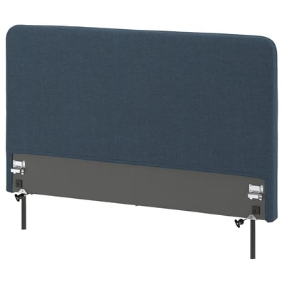 LJUSFJÄLLET Headboard, incl leg/Kilanda dark blue, 160 cm