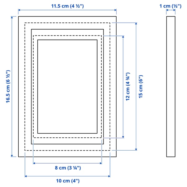 Illustration with measurements for the product: LOMVIKEN.