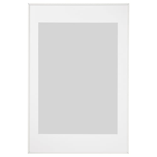 LOMVIKEN picture frame, thin metal edge, rectangular shape, white colour, plastic front protection.