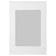 White LOMVIKEN photo frame with thin metal edge, square design, front plastic protection.