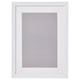 A LOMVIKEN white picture frame with a slim profile, front protection, and versatile mounting options.