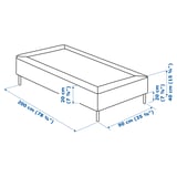 LYNGÖR Slatted mattress base, incl leg/dark grey, 90x200 cm