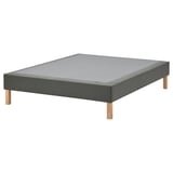 LYNGÖR Slatted mattress base, incl leg/dark grey, 160x200 cm