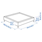 LYNGÖR Slatted mattress base, incl leg/dark grey, 160x200 cm