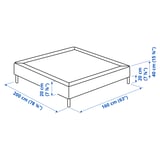 LYNGÖR Spring mattress base, incl leg/dark grey, 160x200 cm