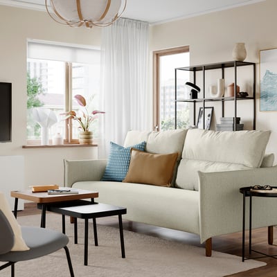 MANNARP 3-seat sofa, Gunnared beige