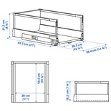 Illustration with measurements for the product: MAXIMERA.