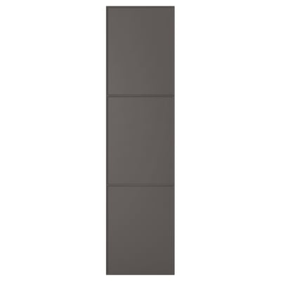 A MERÅKER cabinet door in matte grey with a sleek, rectangular design and soft closing hinges.