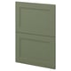 Green ikea METOD kitchen cabinet panels with flat, rectangular design.