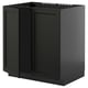 A black METOD kitchen cabinet with a traditional design, featuring a sturdy frame and beveled edges.
