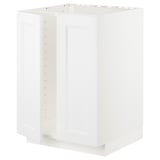 White METOD kitchen cabinet, rectangular, modern, with smooth surfaces and snap-on hinges.