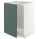 METOD Base cabinet for sink, white/Aspudden dark grey-green, 60x60 cm
