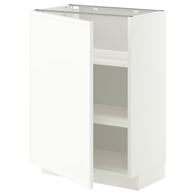 METOD Base cabinet with shelves, white/Aspudden matt white, 60x37 cm