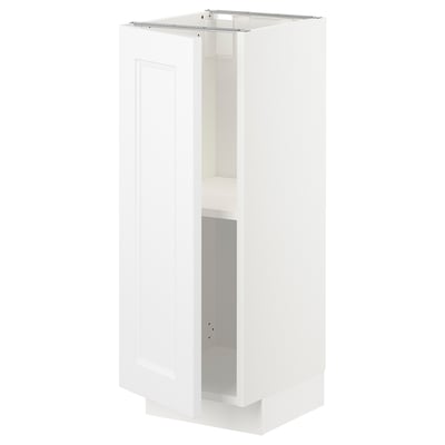White METOD kitchen cabinet, rectangular, sleek design with adjustable shelves.