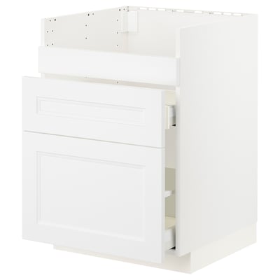 METOD white kitchen cabinet, rectangular shape, smooth finish, includes drawers.