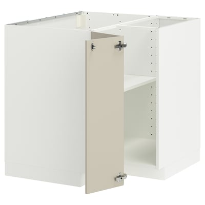 METOD off-white kitchen cabinet set with adjustable shelf.