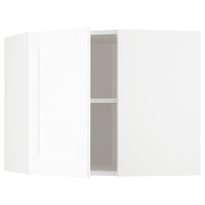 This image shows a white METOD kitchen cabinet with two shelves. The cabinet is rectangular with a smooth, modern design.