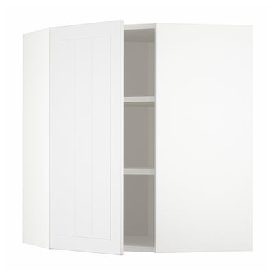 White METOD storage cabinet with adjustable shelves.