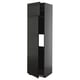 Black METOD kitchen cabinet with beveled doors.