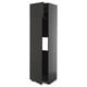 A black METOD kitchen cabinet with modern styling, featuring adjustable shelves and reversible doors.