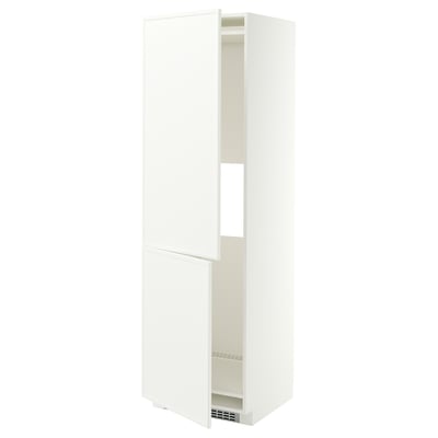 METOD Hi cab f fridge or freezer w 2 drs, white/Aspudden matt white, 60x60x200 cm