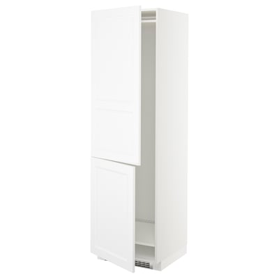 METOD white kitchen cabinet, tall with two doors, sleek design.