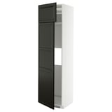 A black and white kitchen cabinet from the METOD system with a modern design and beveled edges.