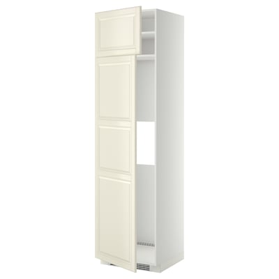 Off-white METOD kitchen cabinet with bevelled door, 3 shelves, sturdy frame, ventilated base.