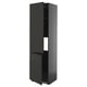 Black METOD kitchen cabinet with matte black upplöv front, glossy edge, and adjustable shelf.