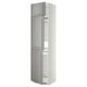White METOD kitchen cabinet with grey doors and adjustable shelves.