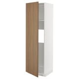 Wooden METOD kitchen cabinet with walnut door and 2 shelves.