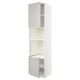 White METOD kitchen cabinet, tall with open doors.