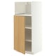 METOD High cabinet f built-in appliances, white/Sinarp oak veneer, 60x60x140 cm