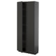 Black METOD kitchen cabinet with adjustable shelves, modern and sleek design.