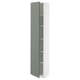 METOD kitchen unit, white & green, tall, rectangular, modern design with three shelves, flat top.