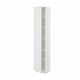 White METOD tall cabinet with three shelves. Modern, minimalist design, made of particleboard and fibreboard.