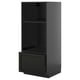 Black METOD kitchen unit with single drawer, high cabinet, and adjustable shelf.