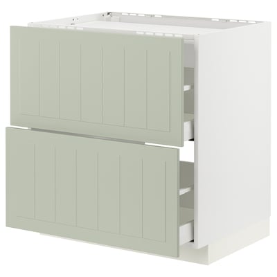 METOD kitchen unit in green with two drawers, modern design, durable materials.